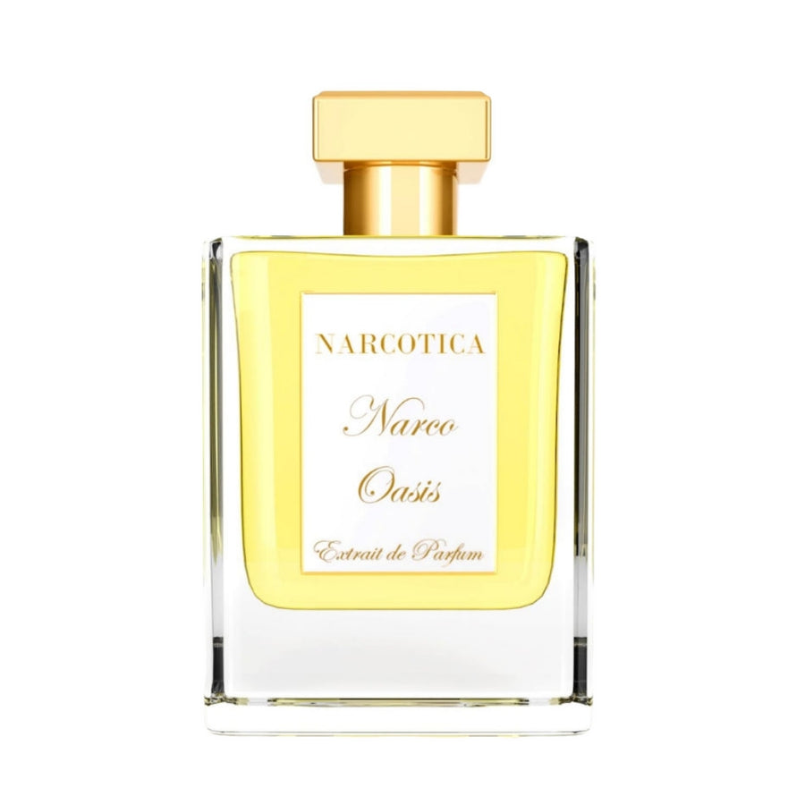 Narco Oasis - The Scent Room  Extrait de Parfum   Top Notes: Passionfruit, Black Currant, Blood Orange, Peach, Pear Heart Notes: Jasmine, Iris, Vanilla, Brown Sugar, Tonka Base Notes: Blonde Woods, Musk, Sandalwood, Amber