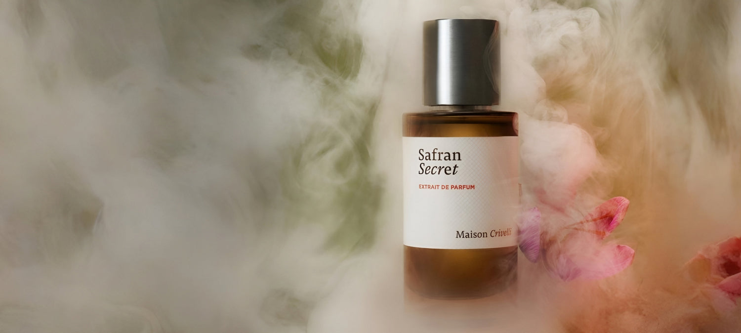 Army green bottle of Safran Secret Extrait de Parfum in a 50ml size