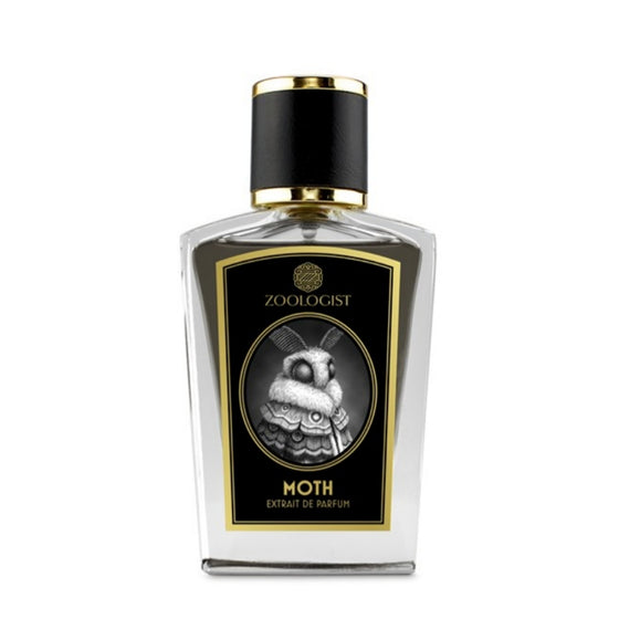 Moth - The Scent Room  Extrait de Parfum   Top Notes: Black Pepper, Cinnamon, Clove, Cumin, Lemon, Nutmeg, Saffron Heart Notes: Heliotrope, Iris, Jasmine, Mimosa, Rose Base Notes: Ambergris, Honey, Resins, Guaiac Wood, Musk, Oud, Patchouli, Smoke, Vetiver