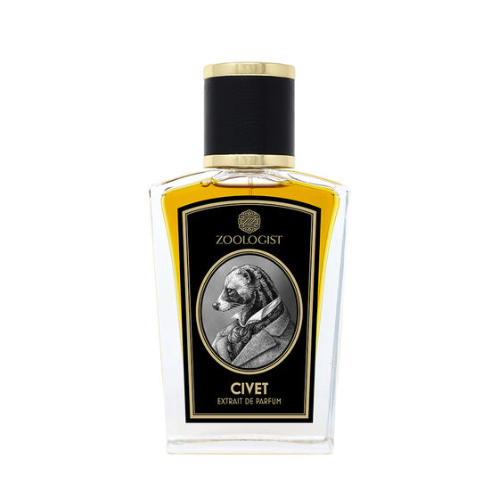 Civet - The Scent Room  Extrait de Parfum   Top Notes: Bergamot, Black Pepper, Lemon, Orange, Spices, TarragonHeart Notes: Carnation, Frangipani, Heliotrope, Hyacinth, Linden-blossom, Tuberose, Ylang ylang Base Notes: Balsams, Civet, Coffee, Incense, Labdanum, Musk, Oakmoss, Resins, Russian Leather, Vanilla, Vetiver, Woods Fragrance is vegan