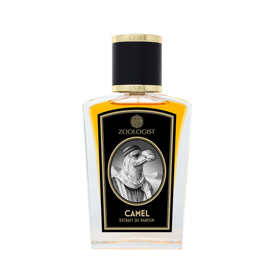 Camel - The Scent Room  Extrait de Parfum   Top Notes: Dried Fruits, Frankincense, Palm Date, RoseHeart Notes: Amber, Cedar, Cinnamon, Incense, Jasmine, Myrrh, Orange BlossomBase Notes: Civet, Musk, Oud, Sandalwood, Tonka Bean, Vanilla, Vetiver Fragrance is vegan.