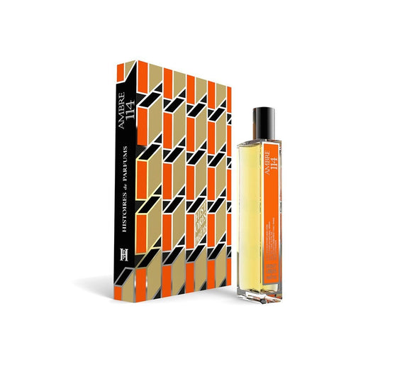 Ambre 114 - The Scent Room  Eau de Parfum   Top Notes: Thyme, Nutmeg Heart Notes: Rose, Geranium, Patchouli, Sandalwood, Cedar, Vetiver Base Notes: Amber, Vanilla, Tonka Bean, Benzoin, Musk