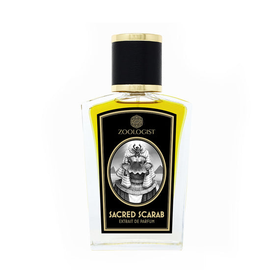 Sacred Scarab - The Scent Room  Extrait de Parfum   Top Notes: Aldehydes, Civet, Lemon Heart Notes: Lotus, Red wine, Plum Base Notes: Myrrh, Incense, Benzoin, Musk Oakmoss